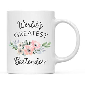Gift for Women World s Greatest Bartender | Ceramic Coffee Mug | 11 OZ