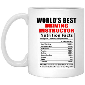 Funny World s Best Driving Instructor | Ceramic Coffee Mug | 11 OZ