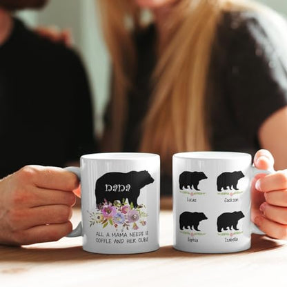 Personalized Mama Bear with Children s | Customised Coffee Mug | 11 OZ