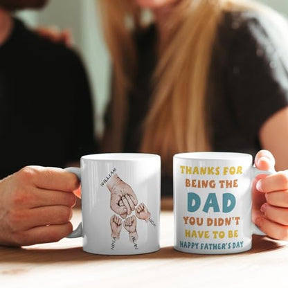 Custom Stepdad with Names Personalized | Customised Coffee Mug | 11 OZ