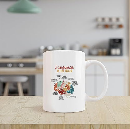 Language in the Brain Mental Health Speech | Ceramic Coffee Mug | 11 OZ