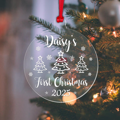 Personalised Babys First Christmas Bauble Xmas Tree Decoration Keepsake Gift