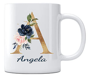 Happy Mothers Day with Name Angela Best Gifts | Ceramic Coffee Mug | 11 OZ