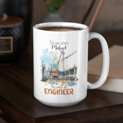 Construction Site With Custom Name | Customised Coffee Mug | 11 OZ