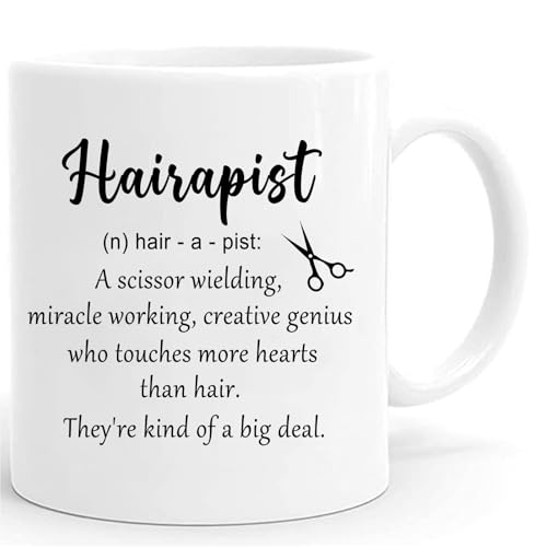 Funny Hairapist Hairdresser Gifts for Women | Ceramic Coffee Mug | 11 OZ