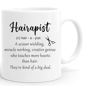 Funny Hairapist Hairdresser Gifts for Women | Ceramic Coffee Mug | 11 OZ