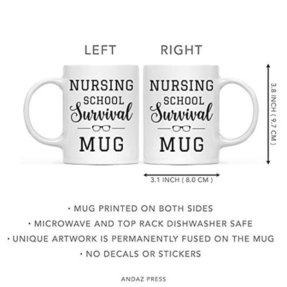 Graduation Gift Nursing School Survival 1-Pack | Ceramic Coffee Mug | 11 OZ