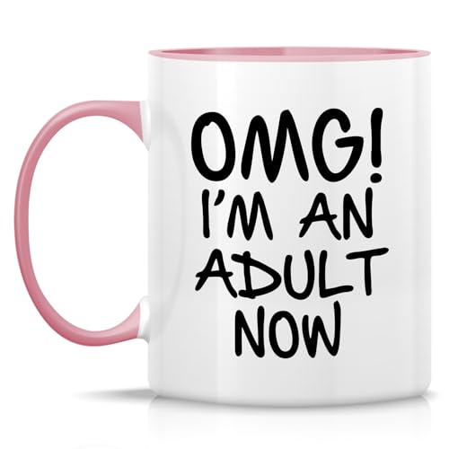 Funny OMG I m an Adult Now Graduation Funny | Ceramic Coffee Mug | 11 OZ