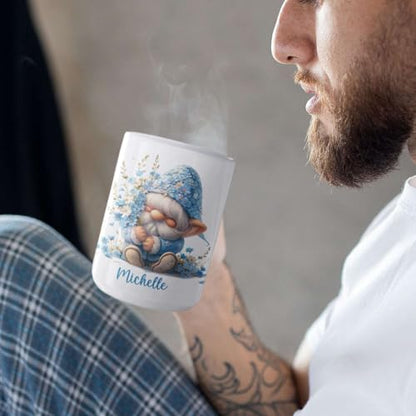 Forget Me Not Gnome Gift For Lover | Customised Coffee Mug | 11 OZ
