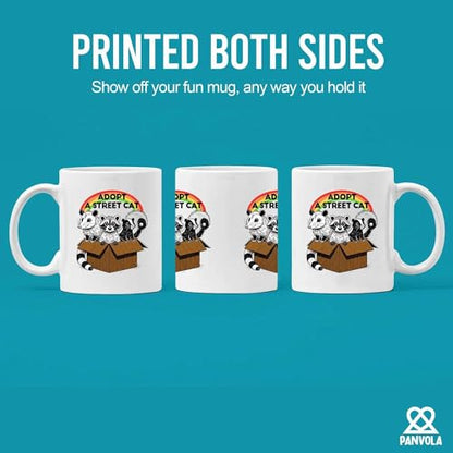 Adopt A Street Cat Funny Raccoon Lover Gifts | Ceramic Coffee Mug | 11 OZ