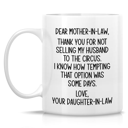 Funny Mother-in-Law Hilarious Thank You For | Ceramic Coffee Mug | 11 OZ