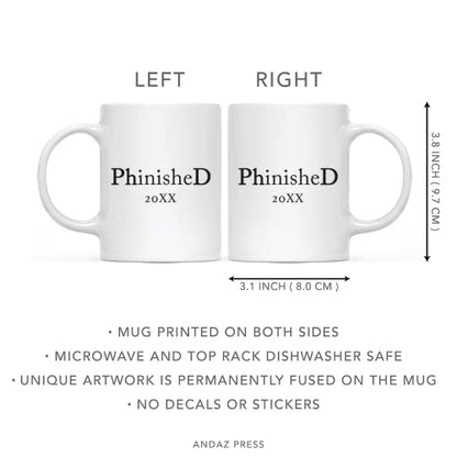 Graduation Gift Phinished 2026 1-Pack Includes | Ceramic Coffee Mug | 11 OZ