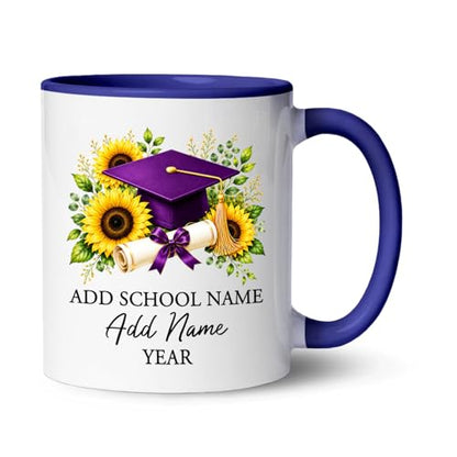 Personalized School Name Graduation Cap | Customised Coffee Mug | 11 OZ