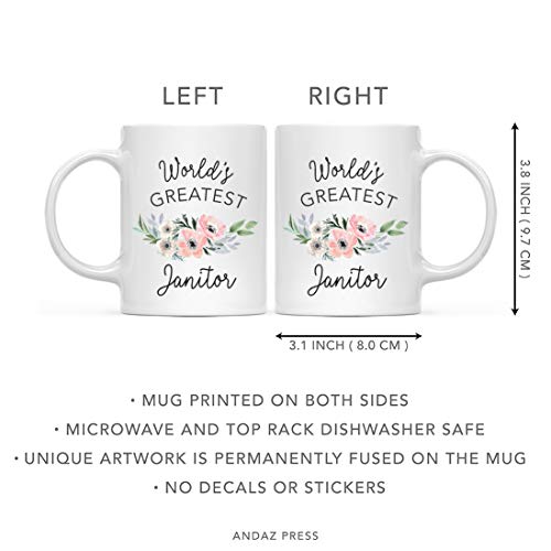 Gift for Women World s Greatest Janitor | Ceramic Coffee Mug | 11 OZ
