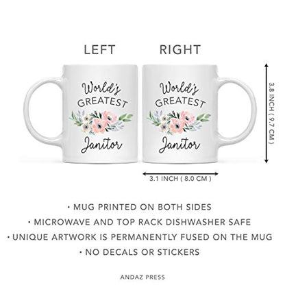 Gift for Women World s Greatest Janitor | Ceramic Coffee Mug | 11 OZ