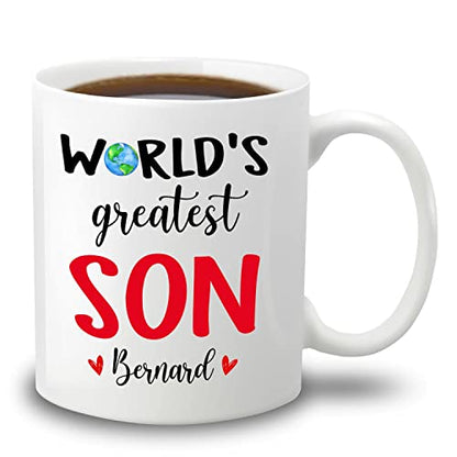 Personalized Name World s Greatest Son | Customised Coffee Mug | 11 OZ