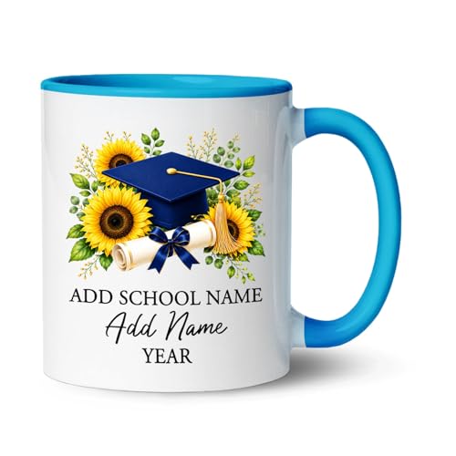 Graduation Cap Accent with Custom Name | Customised Coffee Mug | 11 OZ