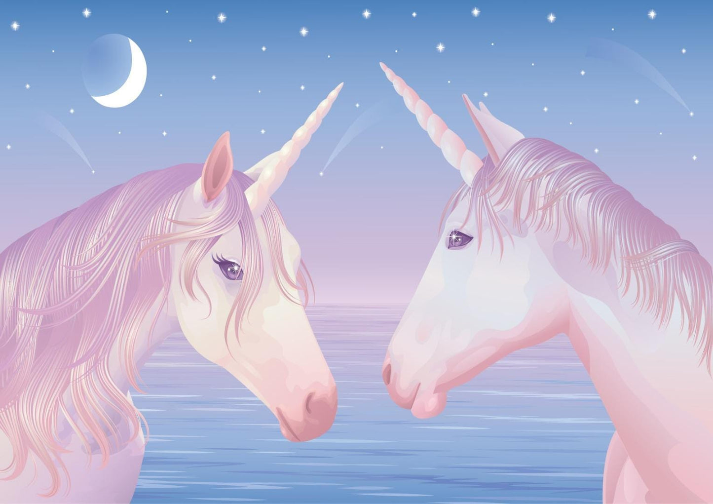 Unicorns In Love Starry Night Giant Poster - A5 A4 A3 A2 A1 Huge Sizes