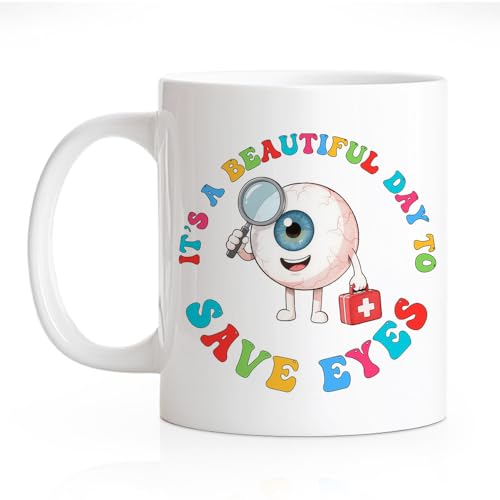 RZHV It s Beautiful Day To Save Eyes Funny | Ceramic Coffee Mug | 11 OZ
