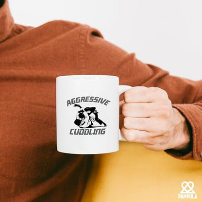 Jiu Jitsu Aggressive Cuddling Funny Gifts | Ceramic Coffee Mug | 11 OZ