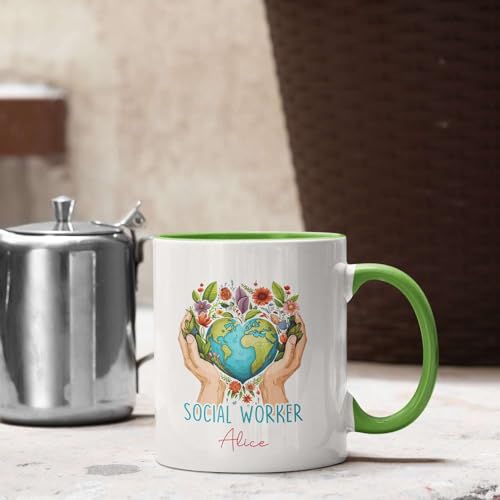 Personalized Choose Name Social Worker | Customised Coffee Mug | 11 OZ