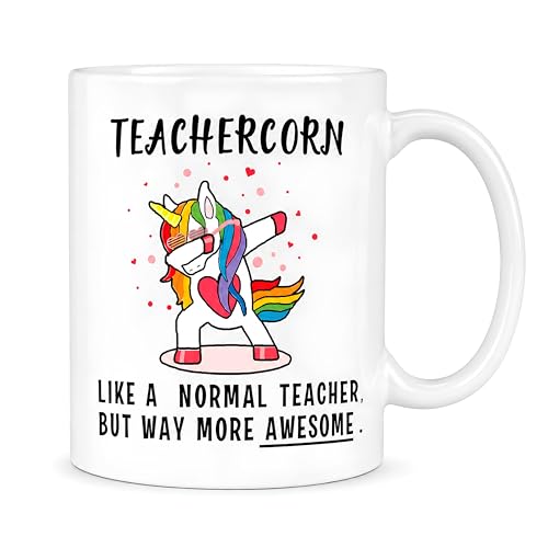 Teachercorn Unicorn Teacher Gifts Funny | Ceramic Coffee Mug | 11 OZ