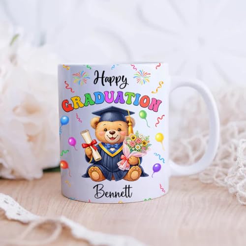 Personalized Happy Graduation Accent with | Customised Coffee Mug | 11 OZ