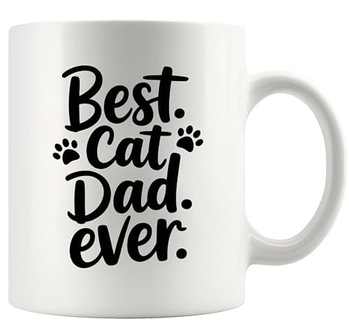 Best Cat Dad Ever Lover Gifts Father s Day | Ceramic Coffee Mug | 11 OZ