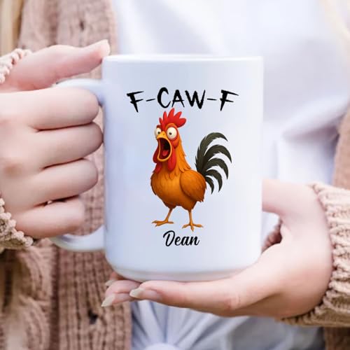 Personalized Caw F Rooster Humorous Crazy | Customised Coffee Mug | 11 OZ