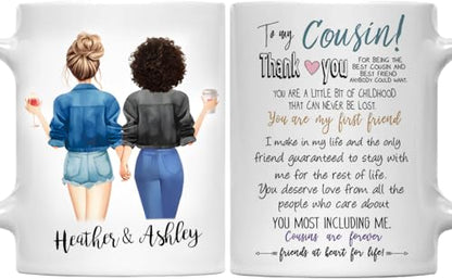 Custom Cousin Gifts for Women Personalized | Customised Coffee Mug | 11 OZ