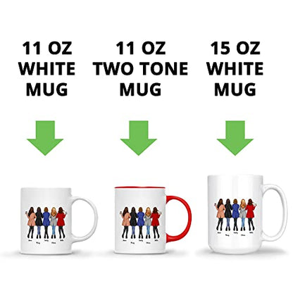 GOSSBY Personalized Custom 5 women Life Is | Customised Coffee Mug | 11 OZ