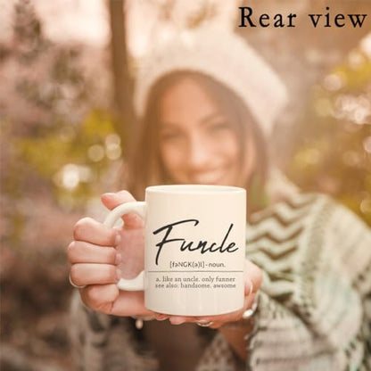 Funcle Definition | Ceramic Coffee Mug | Father's Day Gift | Stylish Printed Design | Tea & Coffee Cup | 11oz