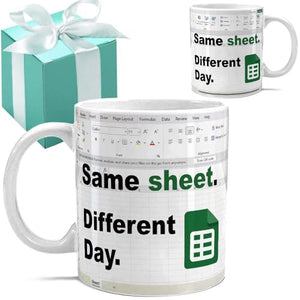 Same Sheet Different Day Accountant Gifts | Ceramic Coffee Mug | 11 OZ