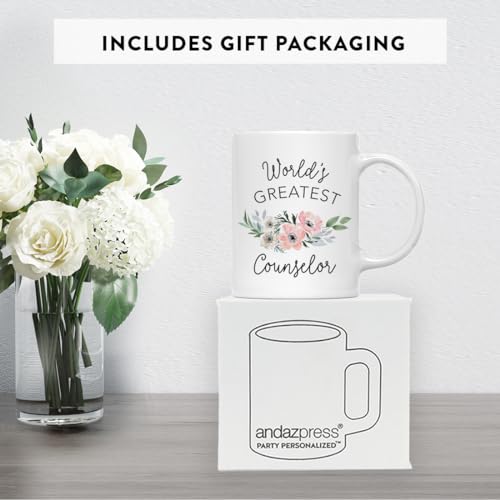 Gift for Women World s Greatest Counselor | Ceramic Coffee Mug | 11 OZ