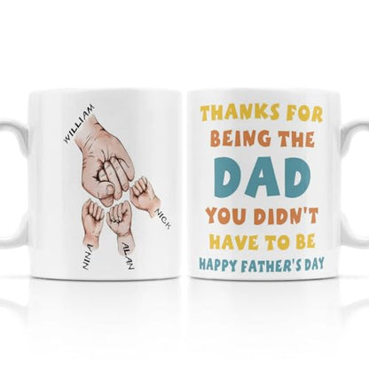 Custom Stepdad with Names Personalized | Customised Coffee Mug | 11 OZ