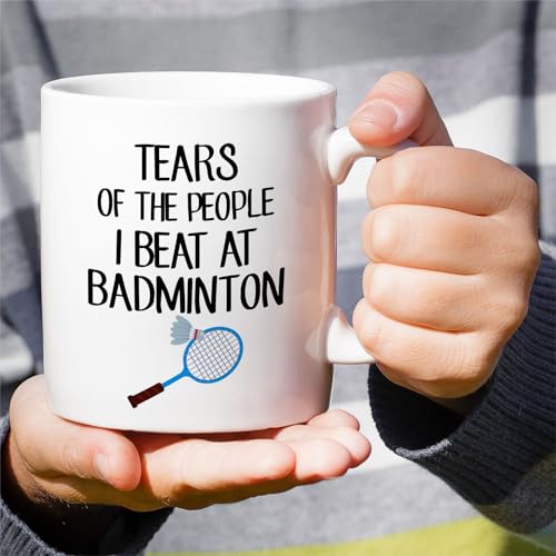 Funny Badminton Tears Of The People I Beat | Ceramic Coffee Mug | 11 OZ