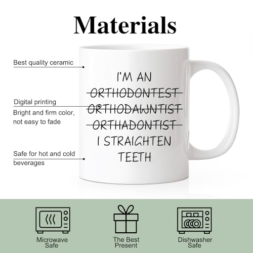 RZHV I Am Orthodawntist Straighten Teeth | Ceramic Coffee Mug | 11 OZ