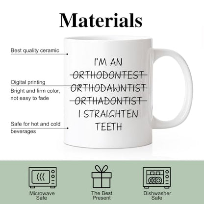 RZHV I Am Orthodawntist Straighten Teeth | Ceramic Coffee Mug | 11 OZ