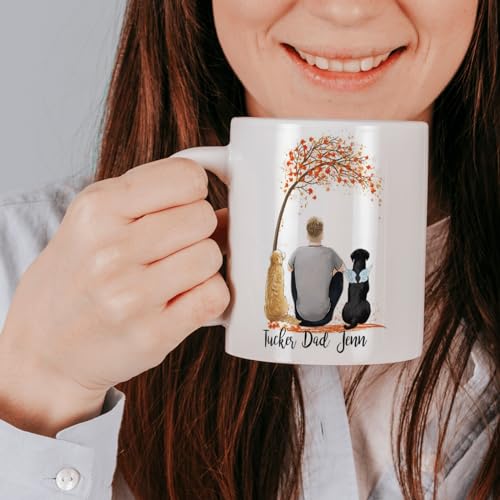 Personalized Dog Dad with Breeds Names | Customised Coffee Mug | 11 OZ
