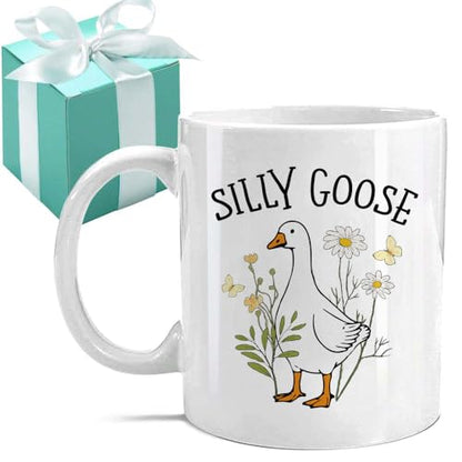 Cute Silly Goose Gifts for Women Funny | Ceramic Coffee Mug | 11 OZ