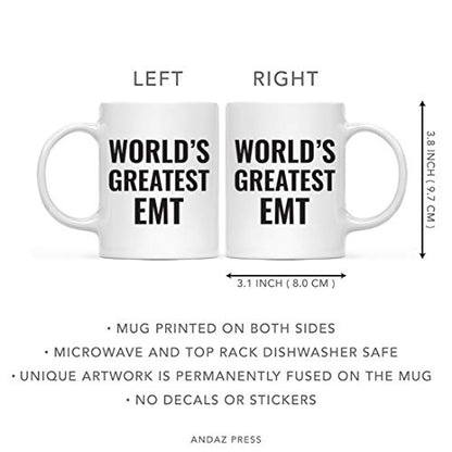 Gift for Men or Women World s Greatest EMT | Ceramic Coffee Mug | 11 OZ