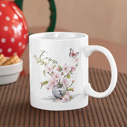 Floral Design Customized Cherry Blossom | Customised Coffee Mug | 11 OZ