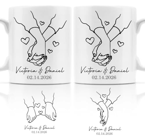 Personalized Couples Holding Hand Custom | Customised Coffee Mug | 11 OZ