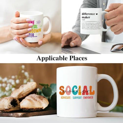 XQLZY Social Worker Cute Thank You Gifts for | Ceramic Coffee Mug | 11 OZ