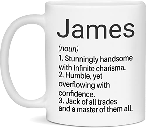 James Name Definition Personalized Noun | Customised Coffee Mug | 11 OZ