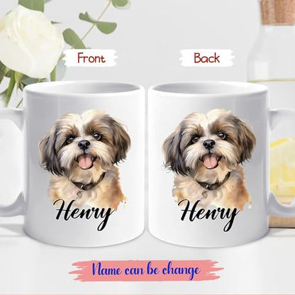 Shih Tzu Gifts Personalized Name Accent | Customised Coffee Mug | 11 OZ