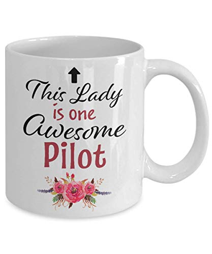 Gifts for Pilot Women This Lady is Awesome | Ceramic Coffee Mug | 11 OZ