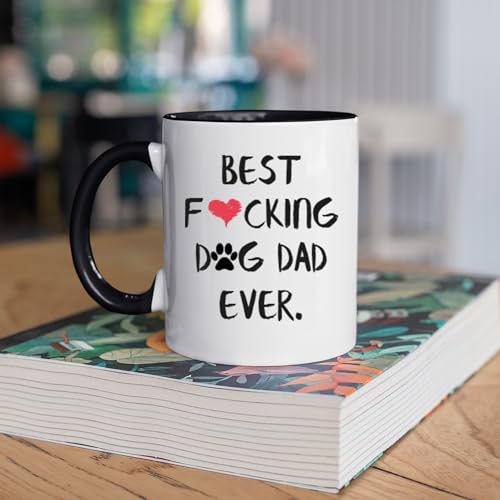 Kropsis Best Fucking Dog Dad Ever Present Idea | Ceramic Coffee Mug | 11 OZ