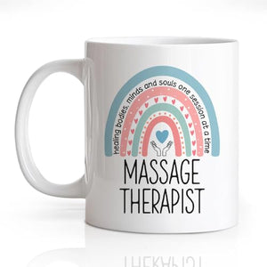 Massage Therapist Funny Double-Sided Rainbow | Ceramic Coffee Mug | 11 OZ