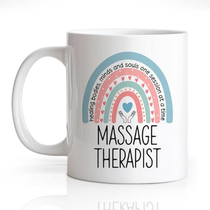 Massage Therapist Funny Double-Sided Rainbow | Ceramic Coffee Mug | 11 OZ